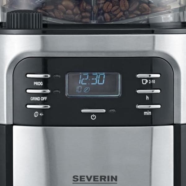 Espresso-Kapselmaschinen Machine a Cafe SEVERIN 4810 Cafetiere filtre avec broyeur intégré - Noir et inox - 1000W - 1,4 L L - Schwarz