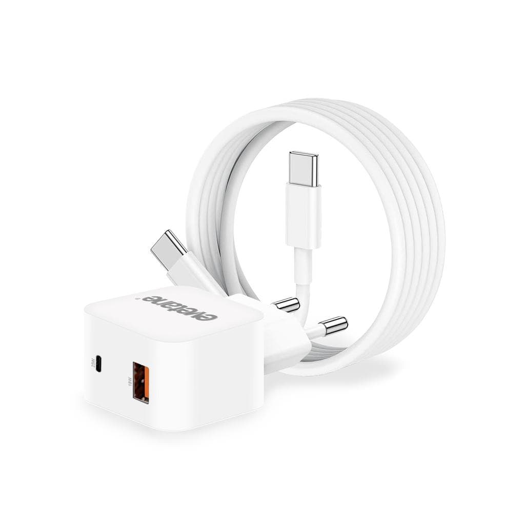 Kabel und Wandgesteck (USB + USB-C) 25W - Evetane