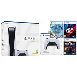 PlayStation 5 825GB - Weiß + Horizon Forbidden West + Spider-Man + Gran Turismo 7