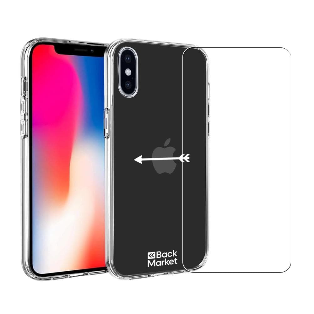 Back Market Hülle iPhone X/XS und schutzfolie - 60 % Recycelter Kunststoff - Transparent