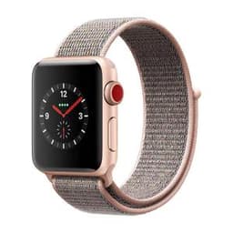 Apple Watch (Series 3) 2017 GPS + Cellular 38 mm - Aluminium Gold - Sport loop Rosa