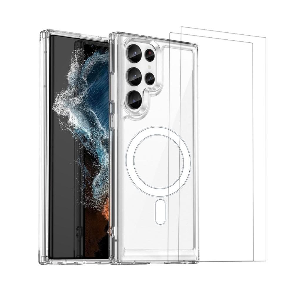 Hülle Galaxy S23 Ultra und 2 schutzfolien - TPU - Transparent