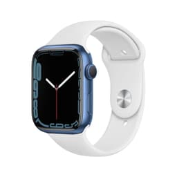 Apple Watch Series 7 (2021) GPS + Cellular 45 mm - Aluminium Blau - Sportarmband Weiß