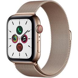 Apple Watch Series 5 (2019) GPS + Cellular 44 mm - Rostfreier Stahl Gold - Milanaise Armband Gold