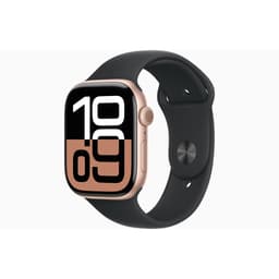 Apple Watch Series 10 (2024) GPS 46 mm - Aluminium Roségold - Sportarmband Schwarz