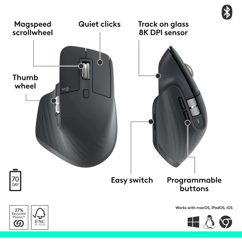 Logitech MX Master 3S Maus Wireless
