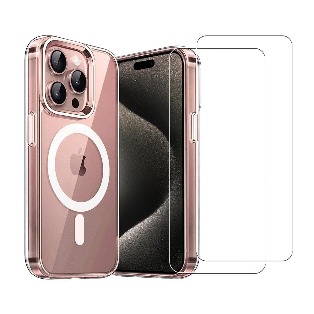 Hülle iPhone 16 Pro und 2 schutzfolien - TPU - Transparent