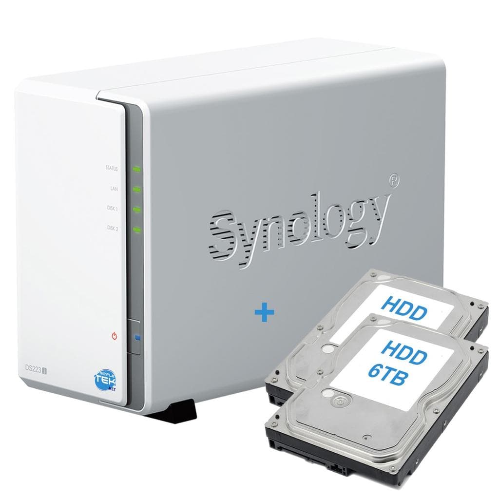 Synology DS223j NAS 2-Bay - 12000GB - 0 GB RAM Realtek RTD1619B