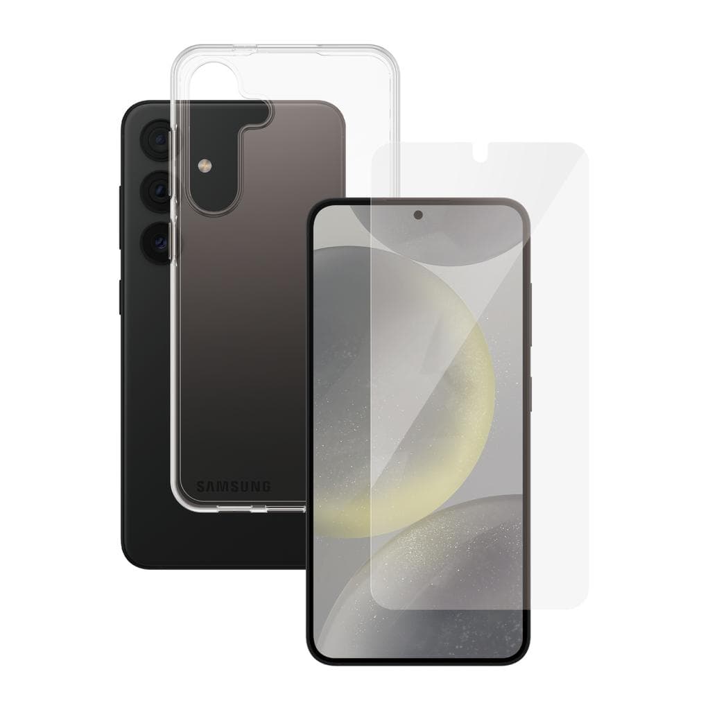 Hülle Galaxy S24 und schutzfolie - Silikon - Transparent