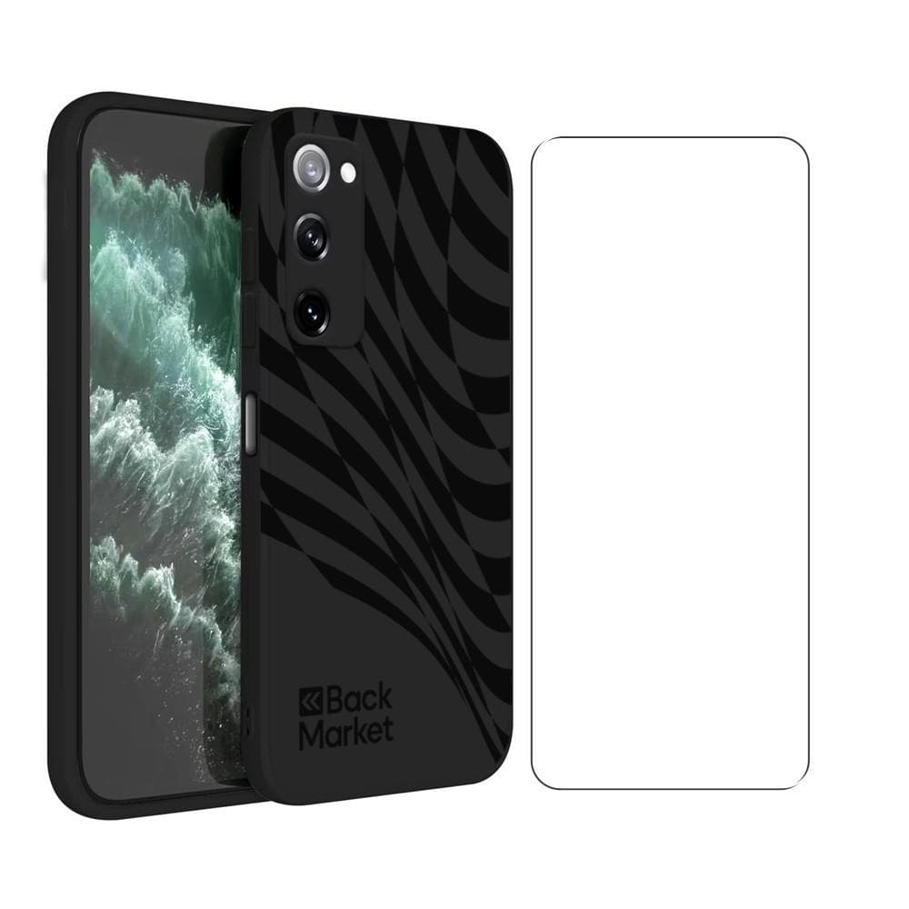 Back Market Hülle Galaxy S20 FE und schutzfolie - Recycelter Kunststoff - Schwarze Welle