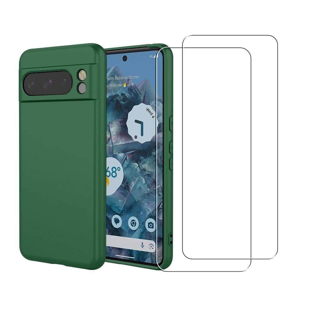Hülle Google Pixel 8 Pro und 2 schutzfolien - Silikon - Grün