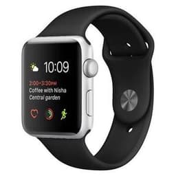 Apple Watch (Series 3) 2017 GPS 42 mm - Aluminium Silber - Sportarmband Schwarz