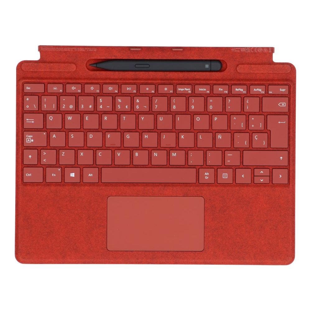 Microsoft Tastatur QWERTY Spanisch Wireless mit Hintergrundbeleuchtung Surface Pro X / 8 / 9 Signature Keyboard + Slim Pen