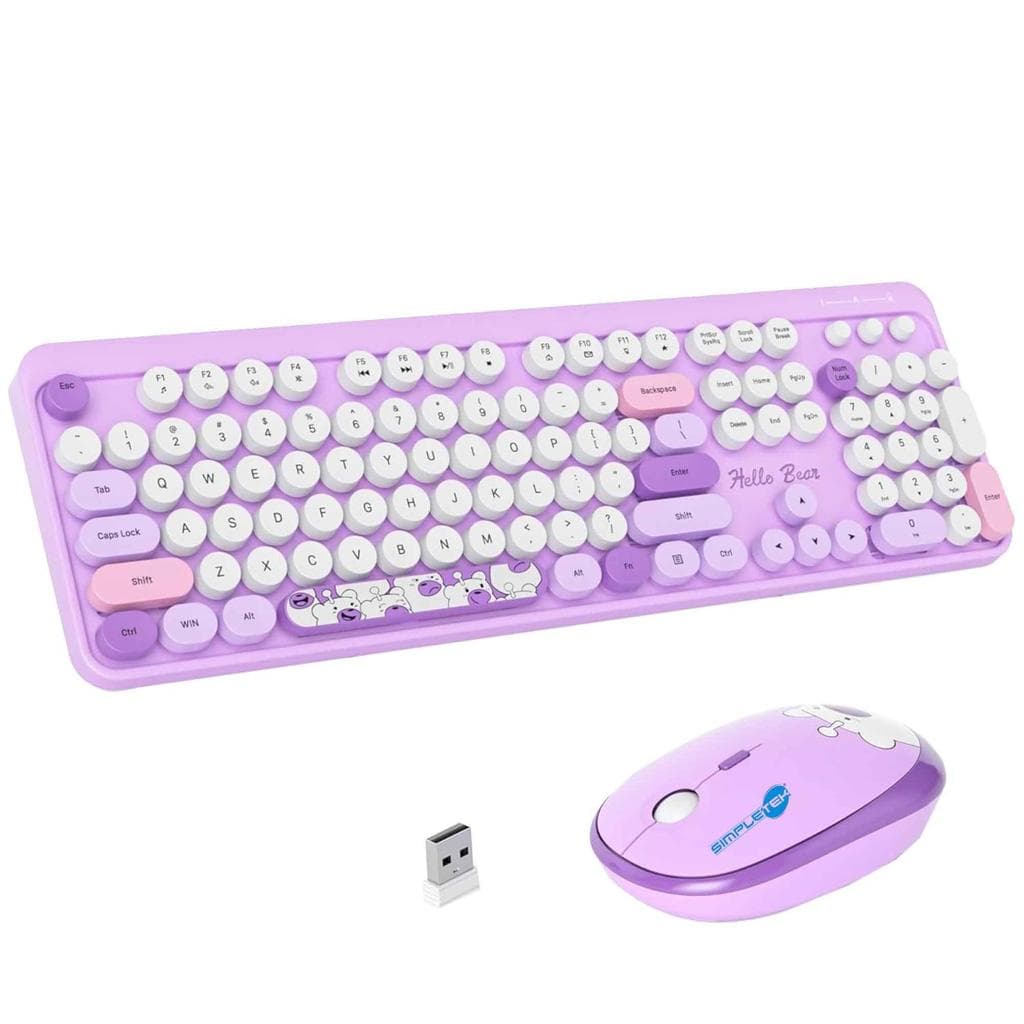Simpletek Tastatur QWERTY Englisch (US) Wireless GS104 “Hello Bear” Mouse + Keyboard, Bear design