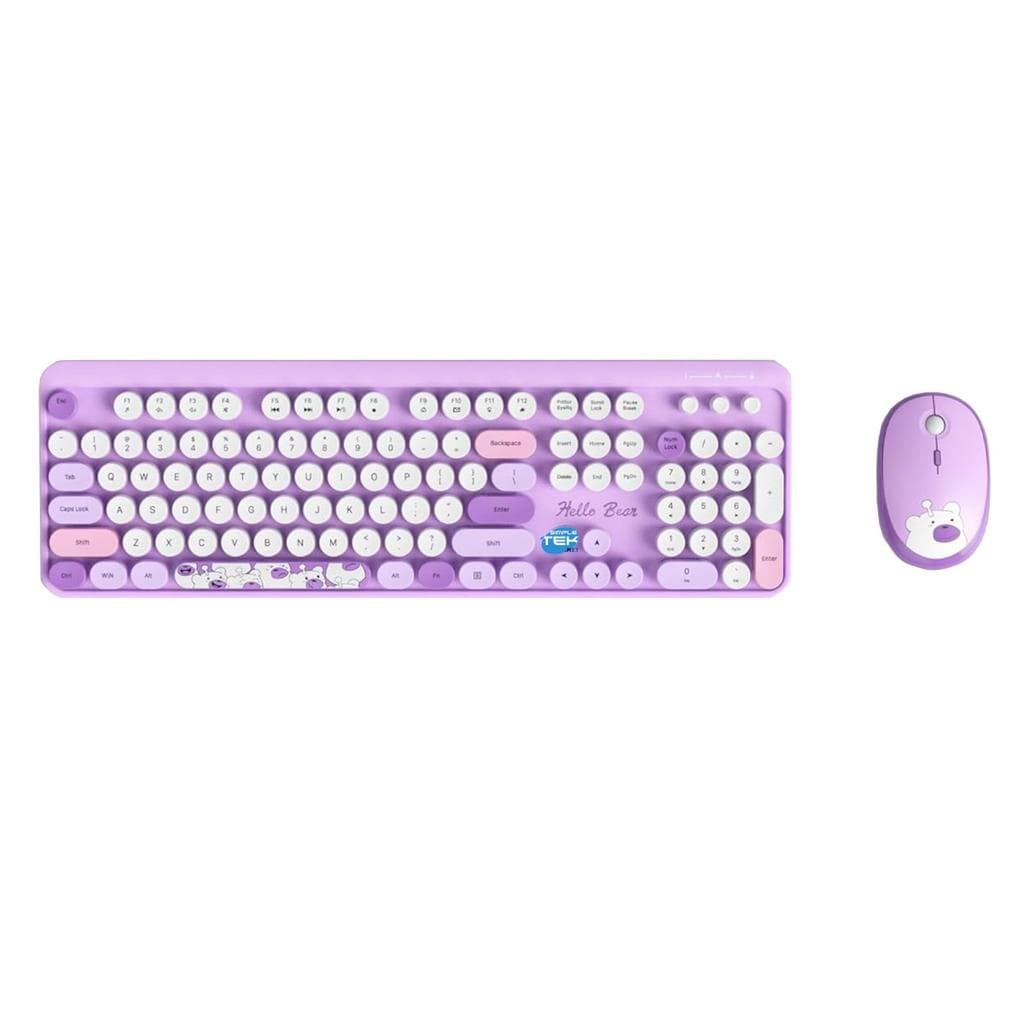 Simpletek Tastatur QWERTY Englisch (US) Wireless GS104 “Hello Bear” Mouse + Keyboard, Bear design