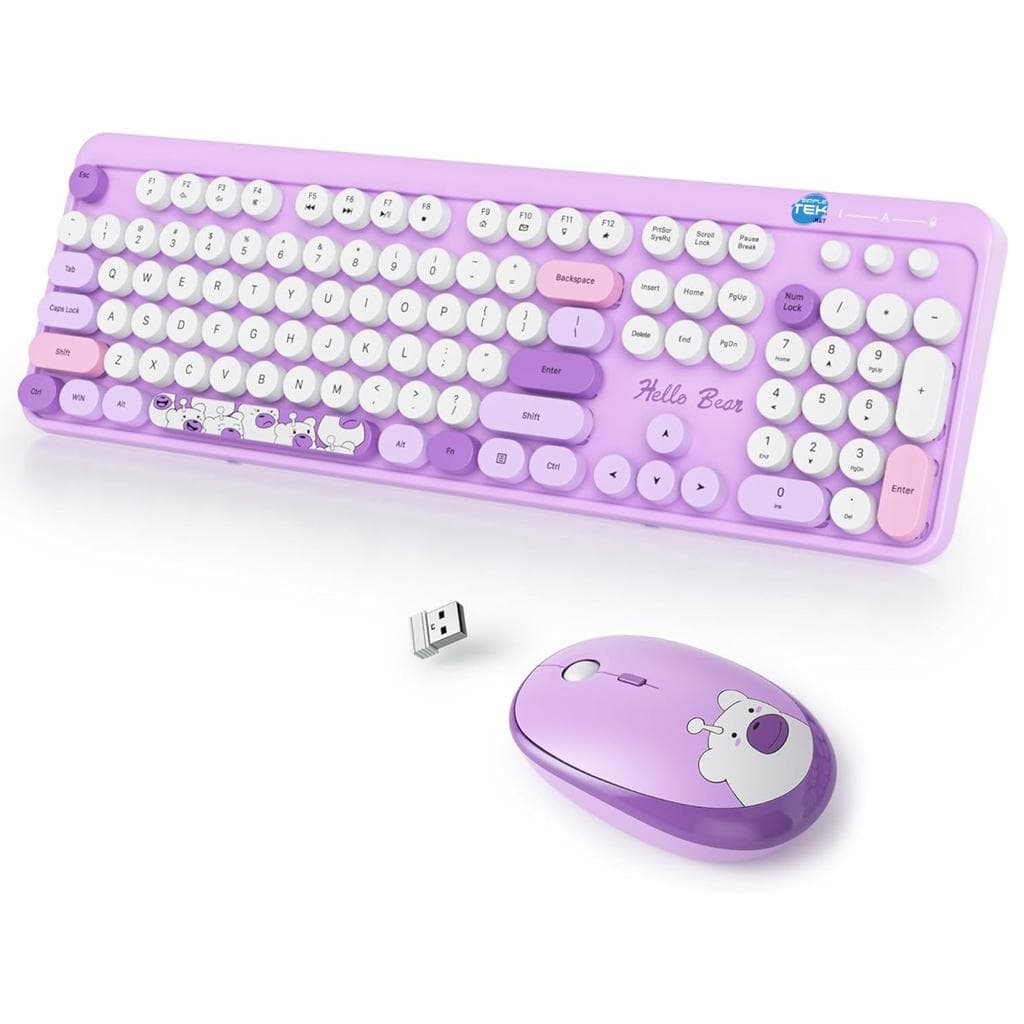 Simpletek Tastatur QWERTY Englisch (US) Wireless GS104 “Hello Bear” Mouse + Keyboard, Bear design
