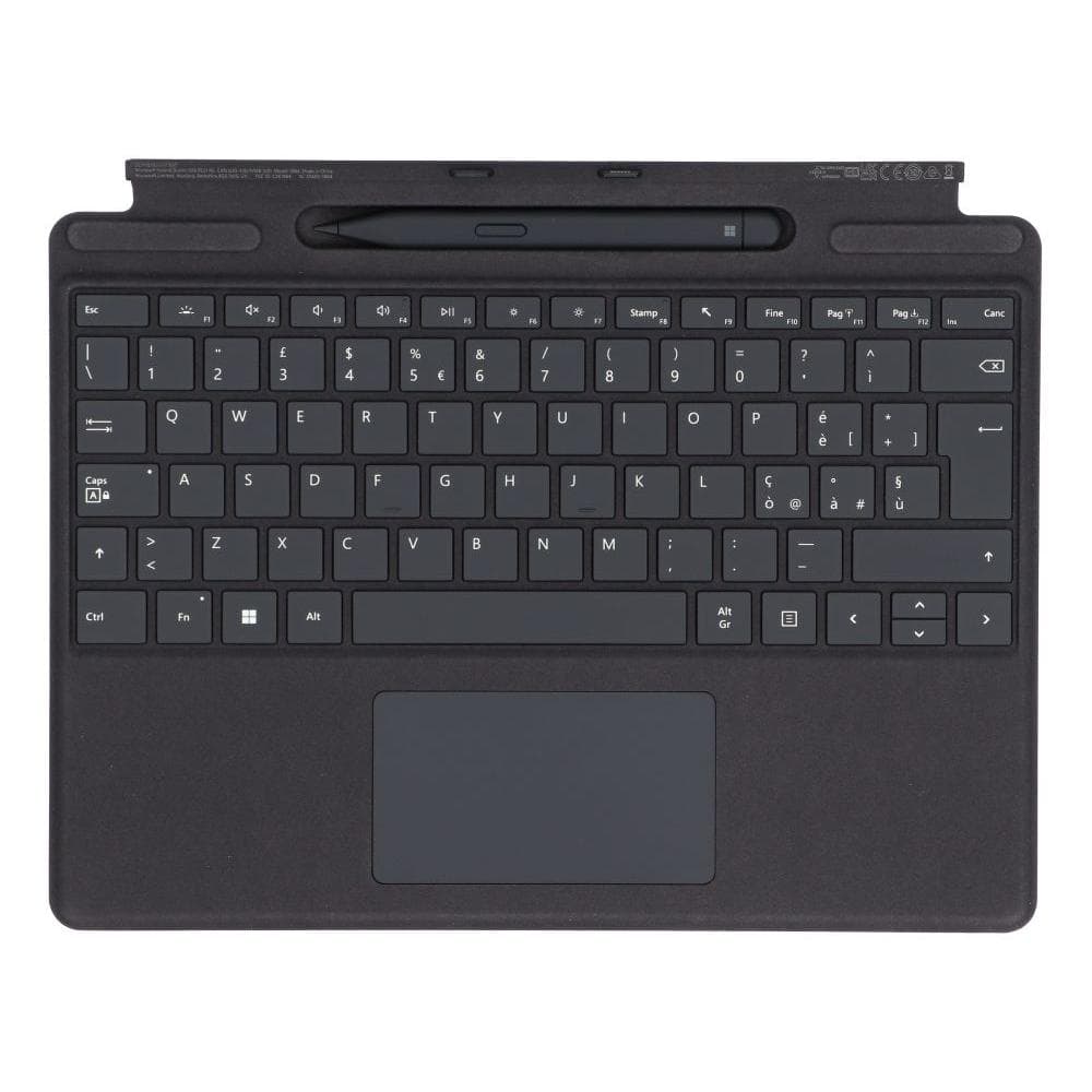 Microsoft Tastatur QWERTY Italienisch Wireless mit Hintergrundbeleuchtung Surface Pro X / 8 / 9 Signature Keyboard + Slim Pen