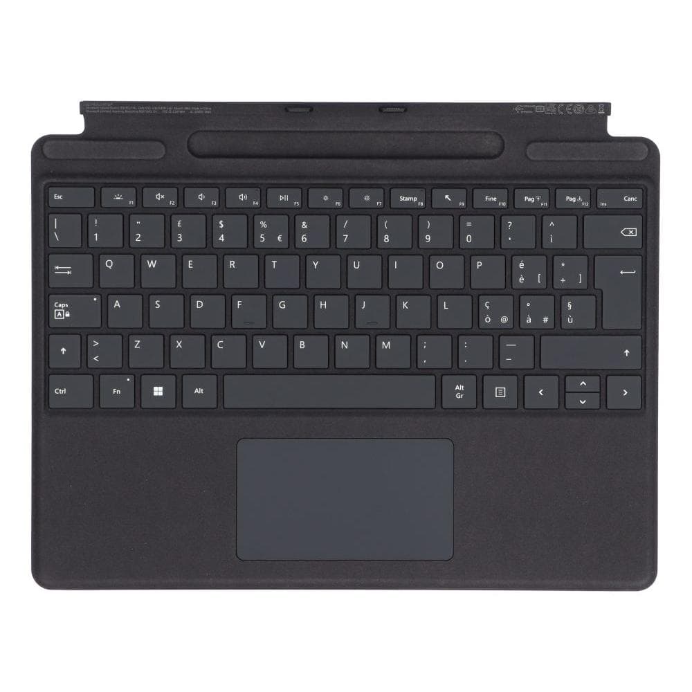 Microsoft Tastatur QWERTY Italienisch Wireless mit Hintergrundbeleuchtung Surface Pro X / 8 / 9 Signature Keyboard + Slim Pen