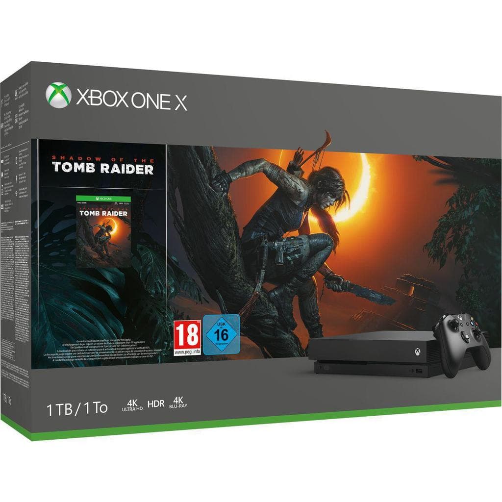 Xbox One X 1000GB - Schwarz + Shadow of the Tomb Raider