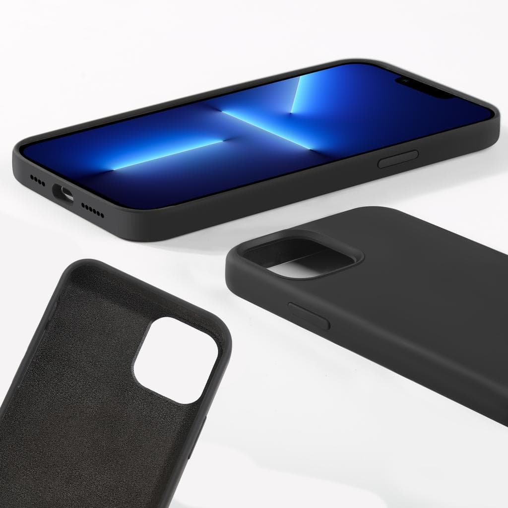 Hülle iPhone 14 Plus und 2 schutzfolien - Silikon - Schwarz