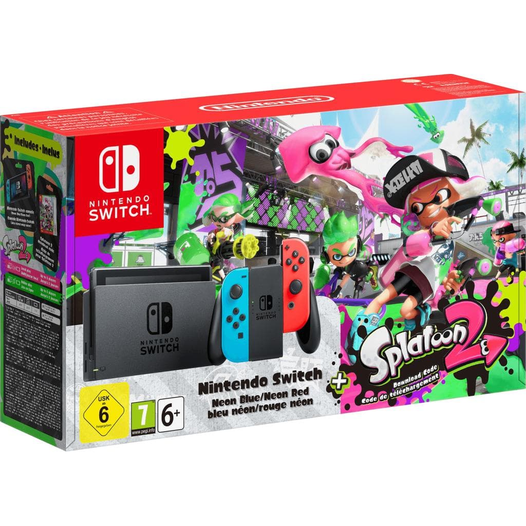 Switch 32GB - Schwarz + Splatoon 2