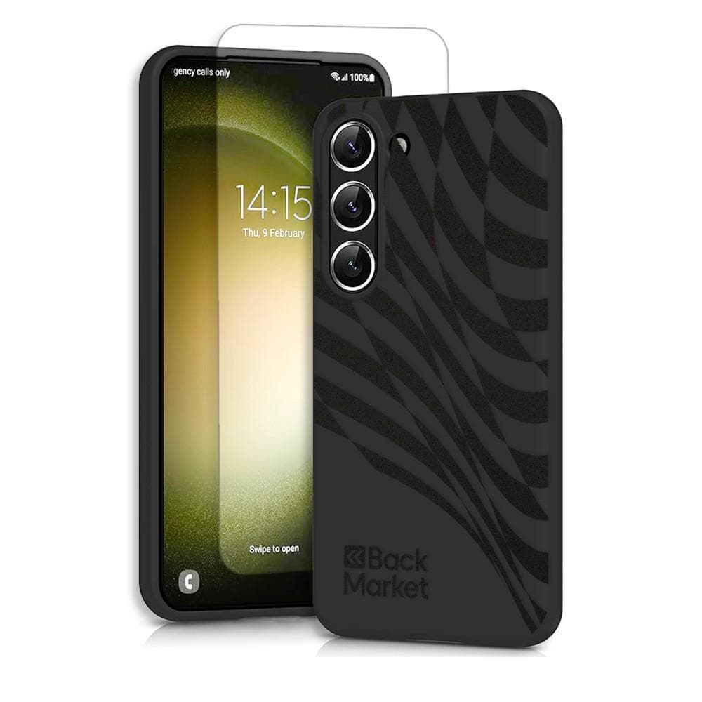 Back Market Hülle Galaxy S23 und schutzfolie - Recycelter Kunststoff - Schwarz