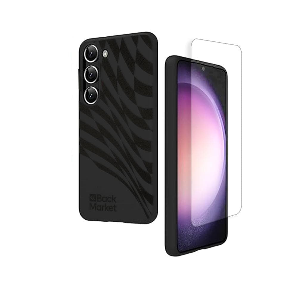 Back Market Hülle Galaxy S23 und schutzfolie - Recycelter Kunststoff - Schwarz