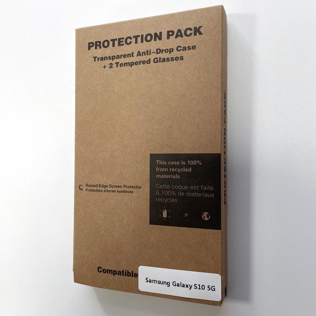 Hülle Galaxy S10 5G und 2 schutzfolien - Recycelter Kunststoff - Transparent