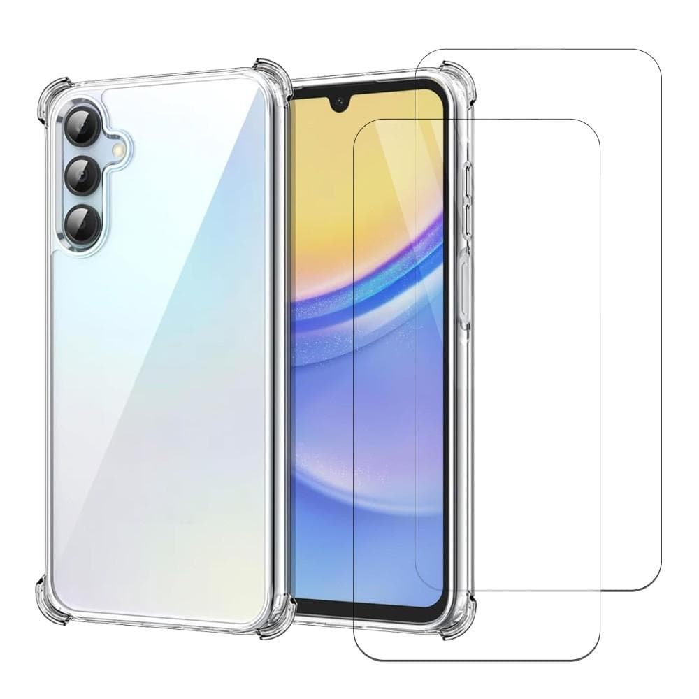 Hülle Galaxy A15 und 2 schutzfolien - TPU - Transparent