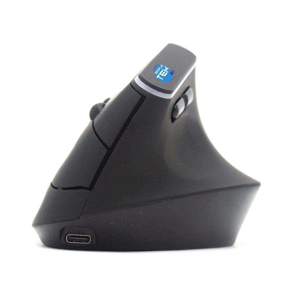 Simpletek Vertical Ergonomic mouse, RGB, Bluetooth/WiFi, Integrated battery Maus Wireless