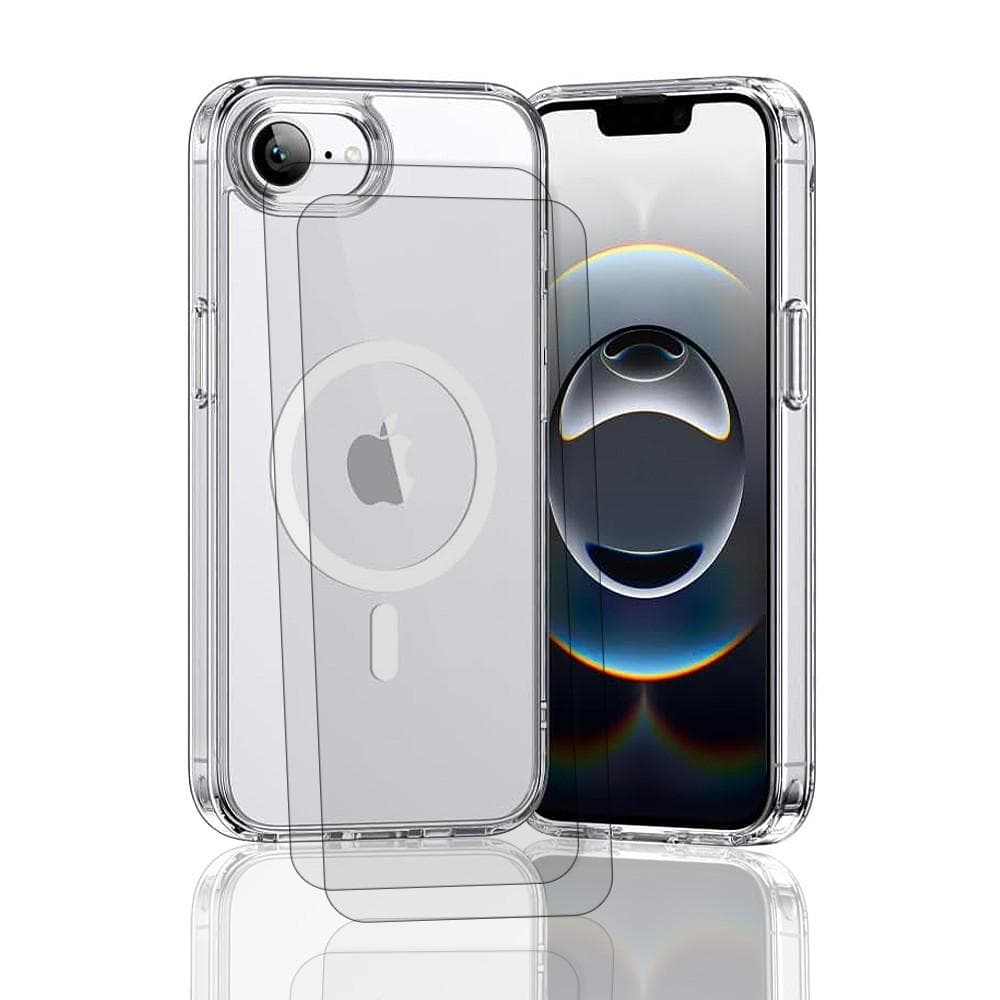 Hülle iPhone 16e und 2 schutzfolien - TPU - Transparent