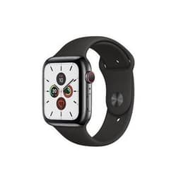 Apple Watch Series 5 (2019) GPS + Cellular 44 mm - Rostfreier Stahl Space Schwarz - Sportarmband Schwarz
