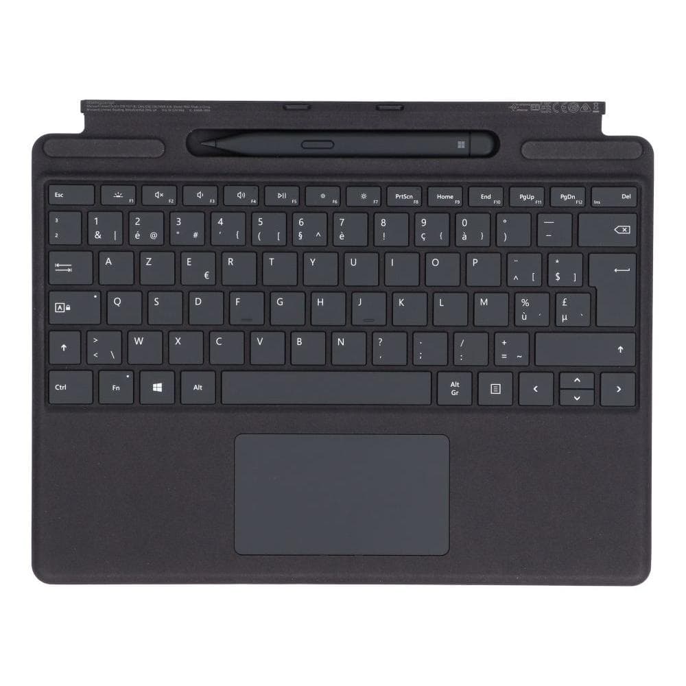 Microsoft Tastatur AZERTY Belgisch Wireless mit Hintergrundbeleuchtung Surface Pro X / 8 / 9 Signature Keyboard + Slim Pen