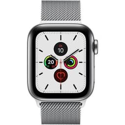 Apple Watch (Series 5) 2019 GPS + Cellular 40 mm - Titan Silber - Milanaise Armband Silber