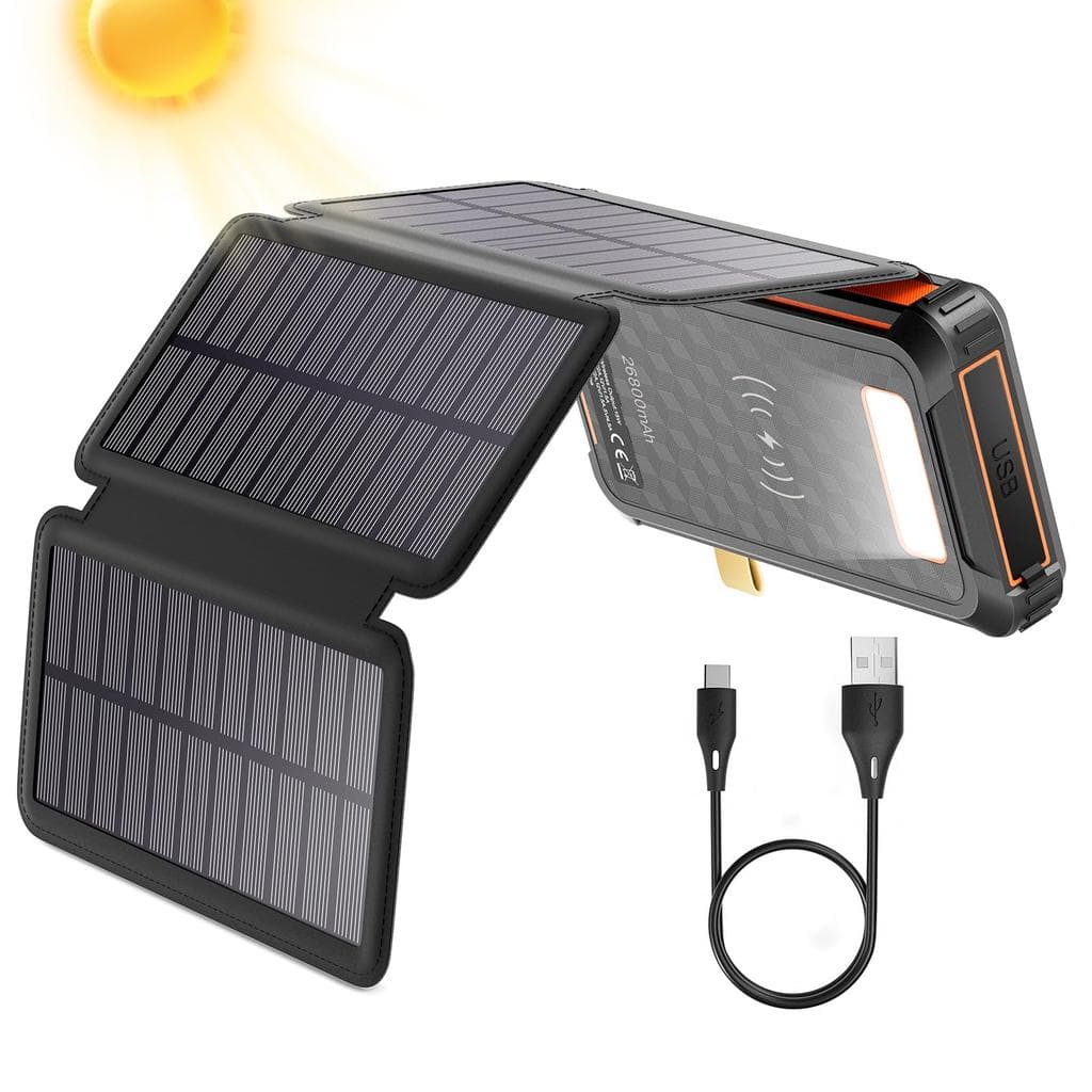 Externer Akku Simpletek Power Bank 26800mAh 5V 2xUSB 1xMicro-USB Solar Panel