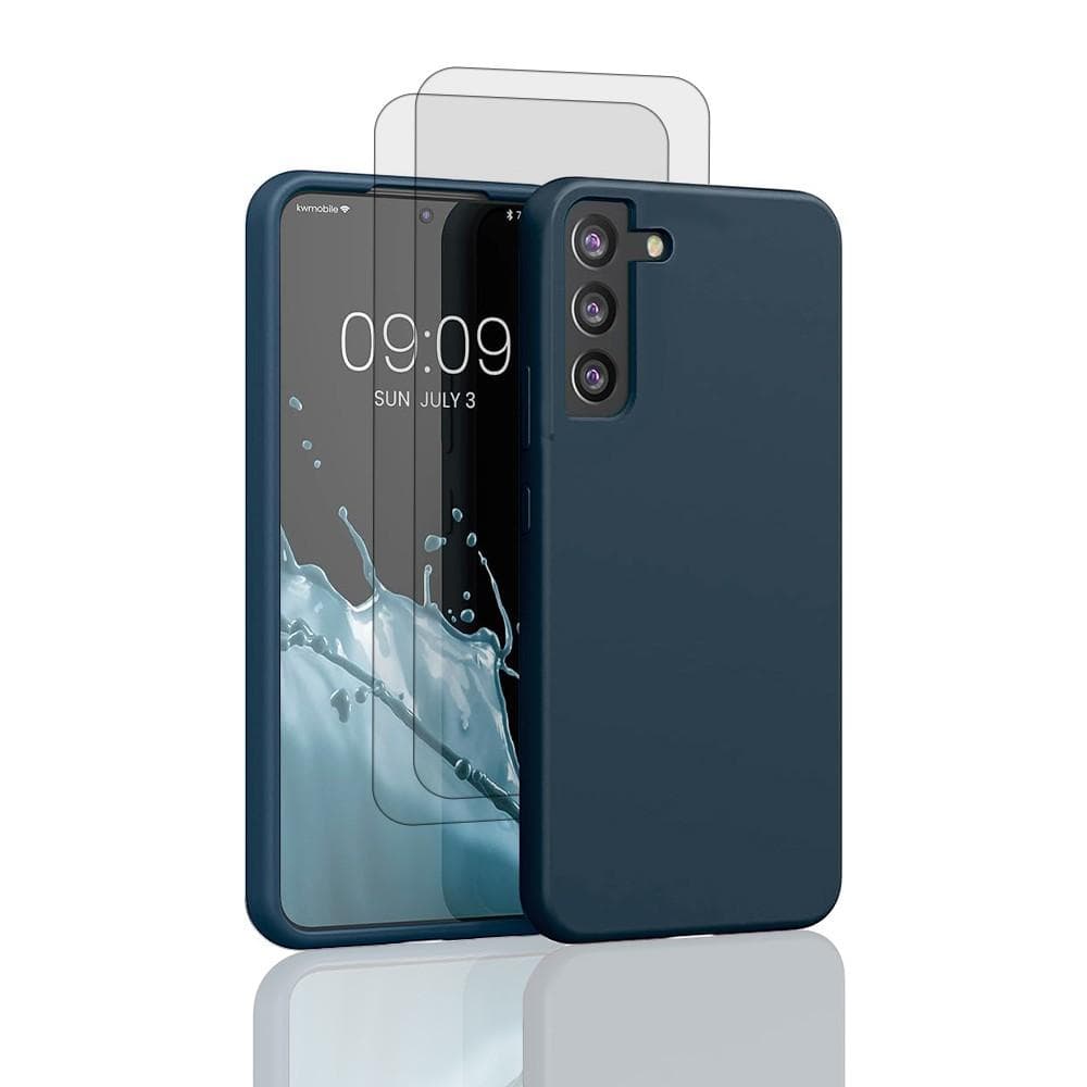 Hülle Galaxy S22+ und 2 schutzfolien - Silikon - Blau