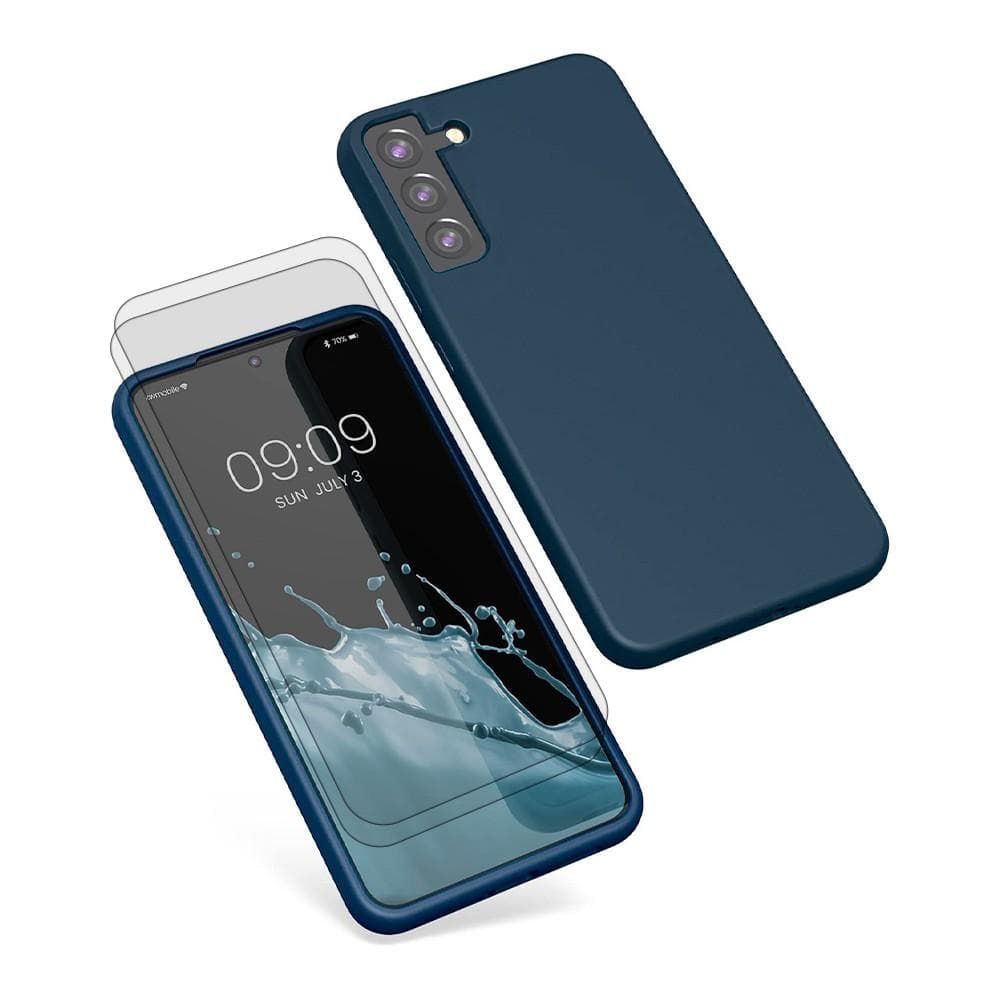 Hülle Galaxy S22+ und 2 schutzfolien - Silikon - Blau