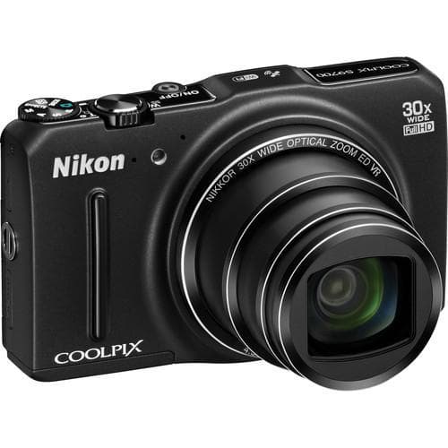Kompakt Kamera Coolpix S9700 - Schwarz + Nikon Nikkor Wide Optical Zoom 25-750 mm f/3.7-6.4 f/3.7-6.4
