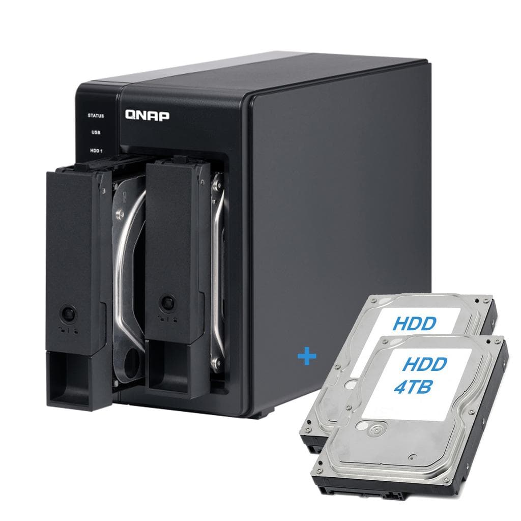 Qnap TR-002 DAS Storage 2-Bay - 8000GB - 0 GB RAM Microprocessor with hardware RAID
