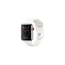 Apple Watch (Series 3) 2017 38 mm - Rostfreier Stahl Silber - Weiß