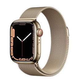 Apple Watch (Series 7) 2021 GPS 41 mm - Rostfreier Stahl Gold - Milanaise Armband Gold