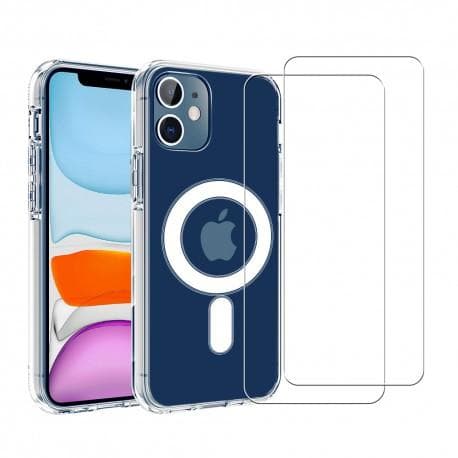 Hülle iPhone 12 mini und 2 schutzfolien - TPU - Transparent