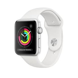 Apple Watch (Series 3) 2017 GPS 42 mm - Aluminium Silber - Sportarmband Weiß