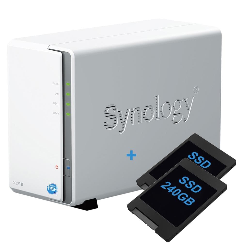 Synology DS223j NAS 2-Bay - 480GB - 0 GB RAM Realtek RTD1619B