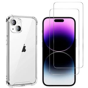 Hülle iPhone 15 Plus und 2 schutzfolien - TPU - Transparent