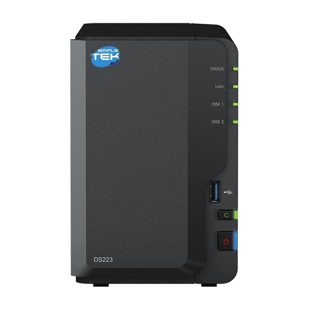 Synology DS223 NAS 2-Bay, Hot swap, USB Copy - 0GB - 2 GB RAM Realtek RTD1619B