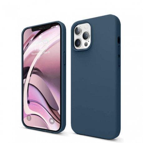 Hülle iPhone 12/iPhone 12 Pro und 2 schutzfolien - Silikon - Marineblau