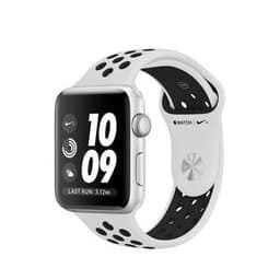 Apple Watch (Series 3) 2017 GPS 38 mm - Aluminium Silber - Nike Sportarmband Weiß