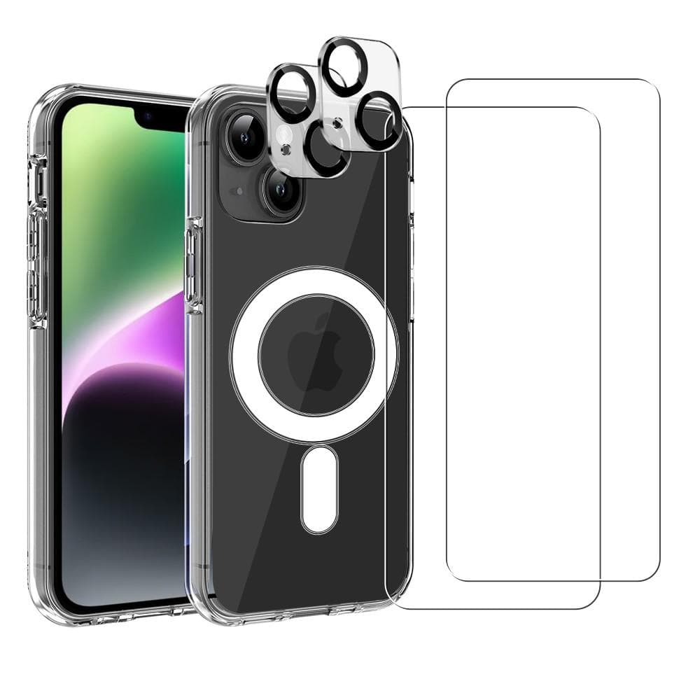 Hülle iPhone 14 und 2 schutzfolien - TPU - Transparent