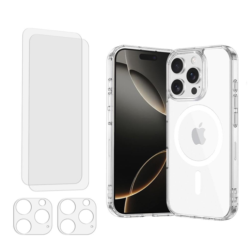 Hülle iPhone 16 Pro Max und 2 schutzfolien - TPU - Transparent